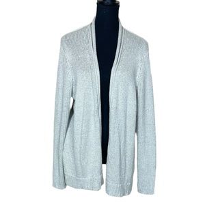 NWT Chico’s Subtle Shimmer “Ellie Ease” Cardigan in Seagull (A-1)